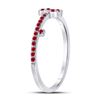 Image 3 : 1/5 CTW Round Ruby Key Stackable Ring 10kt White Gold - REF-10K8R
