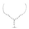 Image 1 : 1 & 1/2 CTW Round Diamond Y-Shape Cluster Necklace 14kt White Gold - REF-215T9K