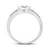 Image 3 : 0.03 CTW Round Diamond Heart Promise Bridal Ring 10kt White Gold - REF-14N4Y