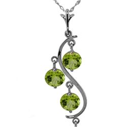 Genuine 2.25 ctw Peridot Necklace 14KT Rose Gold - REF-30T2A