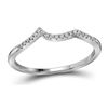 Image 1 : 1/20 CTW Round Diamond Wedding Contoured Ring 14kt White Gold - REF-13M2A