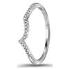 Image 3 : 1/20 CTW Round Diamond Wedding Contoured Ring 14kt White Gold - REF-13M2A