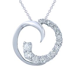 0.63 CTW Diamond Necklace 14K White Gold - REF-54F5N