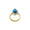 Image 1 : Genuine 2.4 ctw Blue Topaz & Diamond Ring 14KT Yellow Gold - REF-71P2H