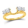 Image 1 : 3/4 CTW Round Diamond Solitaire Enhancer Wedding Ring 14kt Yellow Gold - REF-90R3H