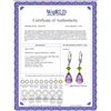 Image 2 : Genuine 11 ctw Amethyst & Peridot Earrings 14KT Rose Gold - REF-39Y3F