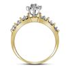 Image 2 : 1/2 CTW Round Diamond Marquise-shape Cluster Ring 10kt Yellow Gold - REF-25F5M