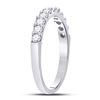 Image 3 : 1/2 CTW Round Diamond Single Row Wedding Ring 14kt White Gold - REF-35F9M