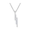 Image 1 : 1/8 CTW Round Diamond Triple Vertical Bar Pendant 10kt White Gold - REF-11K9R