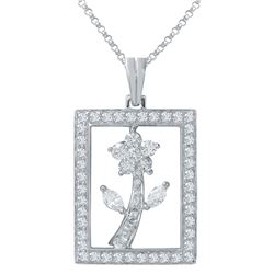 1.49 CTW Diamond & Marquise Pendant 18K White Gold - REF-145R2K