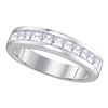 Image 1 : 1 CTW Princess Diamond Wedding Channel Set Ring 14kt White Gold - REF-92K3R