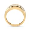 Image 3 : 7/8 CTW Mens Round Diamond Wedding Channel-Set Ring 10kt Yellow Gold - REF-63A3N