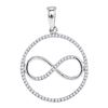 Image 1 : 1/3 CTW Round Diamond Infinity Circle Pendant 10kt White Gold - REF-18F3M