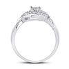 Image 3 : 1/6 CTW Round Diamond Solitaire Twist Promise Bridal Ring 10kt White Gold - REF-16X8T