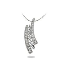 0.50 CTW Diamond Necklace 14K White Gold - REF-49F9N