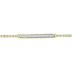 1/20 CTW Round Diamond Single Row Bar Fashion Bracelet 10kt Yellow Gold - REF-11K9R