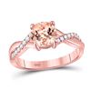 Image 1 : 1 & 1/3 CTW Round Morganite Solitaire Ring 10kt Rose Gold - REF-39M5A