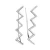 Image 1 : 1/5 CTW Round Diamond Chevron Climber Earrings 10kt White Gold - REF-18F3M