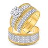 Image 1 : 7/8 CTW His & Hers Round Diamond Solitaire Wheat Matching Bridal Wedding Ring 10kt Yellow Gold - REF