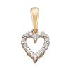 Image 1 : 0.01 CTW Round Diamond Heart Pendant 10kt Yellow Gold - REF-4X2T