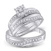 Image 1 : 1/3 CTW His & Hers Round Diamond Solitaire Matching Bridal Wedding Ring 10kt White Gold - REF-37F5M