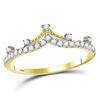 Image 1 : 1/5 CTW Round Diamond Crown Tiara Fashion Ring 10kt Yellow Gold - REF-15T5K