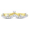 Image 2 : 1/5 CTW Round Diamond Crown Tiara Fashion Ring 10kt Yellow Gold - REF-15T5K