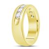 Image 3 : 1 & 1/2 CTW Mens Machine Set Round Diamond Wedding Channel Ring 14kt Yellow Gold - REF-215Y9X