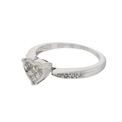 0.30 CTW Diamond Ring 10K White Gold - REF-34K2W