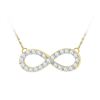Image 1 : 1/5 CTW Round Diamond Infinity Pendant 10kt Yellow Gold - REF-22H8W