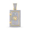 Image 1 : 1 & 1/3 CTW Mens Round Diamond Bank Safe Vault Charm Pendant 10kt Yellow Gold - REF-143N9Y