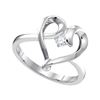 Image 1 : 1/20 CTW Round Diamond Heart Promise Bridal Ring 10kt White Gold - REF-14M4A