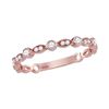 Image 1 : 1/6 CTW Round Diamond Vintage Inspired Stackable Ring 14kt Rose Gold - REF-15W5F