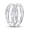 Image 3 : 3/8 CTW Round Diamond Wedding Wrap Ring 14kt White Gold - REF-41R9H