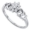Image 1 : 1/10 CTW Round Diamond Cluster Ring 10kt White Gold - REF-9A6N