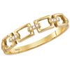 Image 1 : 0.03 CTW Round Diamond Chain Link Stackable Ring 10kt Yellow Gold - REF-9F3M