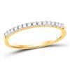 Image 1 : 1/6 CTW Round Diamond Wedding Single Row Ring 14kt Yellow Gold - REF-14T4K