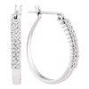 Image 1 : 1/4 CTW Round Diamond Double Row Hoop Earrings 10kt White Gold - REF-21M5A
