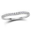 Image 1 : 1/6 CTW Round Diamond Single Row Contoured Wedding Ring 10kt White Gold - REF-13W2F
