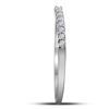 Image 2 : 1/6 CTW Round Diamond Single Row Contoured Wedding Ring 10kt White Gold - REF-13W2F