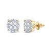 Image 1 : 1/4 CTW Round Diamond Cluster Earrings 10kt Yellow Gold - REF-21X5T