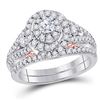 1 CTW Round Diamond Bridal Wedding Engagement Ring 14kt Two-tone Gold - REF-111M3A