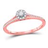 Image 1 : 1/5 CTW Round Diamond Solitaire Bridal Wedding Engagement Ring 10kt Rose Gold - REF-13N2Y