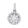 Image 1 : 7/8 CTW Round Diamond Frame Flower Cluster Pendant 14kt White Gold - REF-107F9M