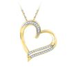 Image 1 : 1/6 CTW Round Diamond Heart Pendant 10kt Yellow Gold - REF-15K5R