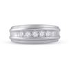 Image 2 : 1/2 CTW Round Channel-set Diamond Mens Wedding Ring 14kt White Gold - REF-81N3Y