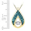 Image 1 : 1/5 CTW Round Diamond Solitaire Teardrop Moving Pendant 10kt Yellow Gold - REF-18Y3X