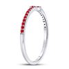Image 3 : 1/6 CTW Round Ruby Cross Stackable Ring 10kt White Gold - REF-10F8M