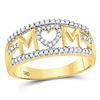 Image 1 : 1/4 CTW Round Diamond Mom Mother Heart Ring 10kt Yellow Gold - REF-16A8N