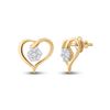 Image 1 : 1/6 CTW Round Diamond Heart Earrings 10kt Yellow Gold - REF-18H3W
